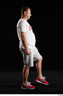  Louis  2 grey shorts red sneakers sports walking white t shirt whole body 0003.jpg
